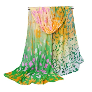 Wool shawl dubai hijab wholesale hand painted silk scarf