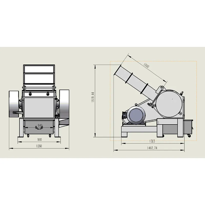Plastic shreder machine with CE certification TLG6060