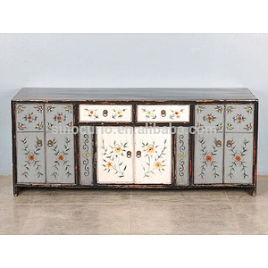wholesale furniture china Chinese antique furniture painted tv cabinet & stand for living room