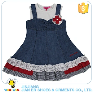 New design summer short sleeve cotton child girls fancy dress clothes