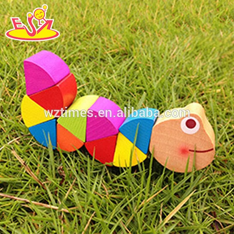 2018 wholesale children wooden caterpillar toy cheap baby wooden caterpillar toy interesting kids wooden caterpillar toy W14I032