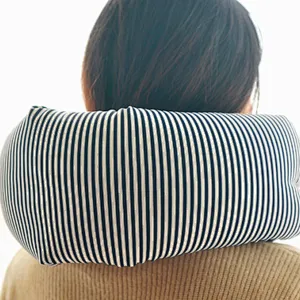 wholesale in stock neck pillow healthy stripe pattern travel pillow with high quality for car