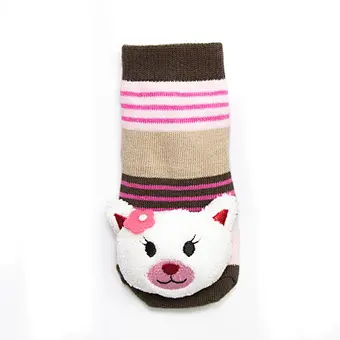 Autumn Winter wholesale kids manufacturers Newborn non slip floor lovely cartoon cat bear coral velvet Baby shoe Socks
