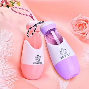 Guangzhou Wholesale Price Reusable Custom Glass with Straw Water Bottle Easy to Clean