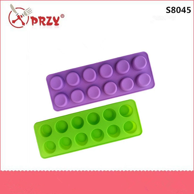 12 Cavity Anti-high temperture circle Cake chocolate Pan mould silicone ice molds Silicone round Cake Mold