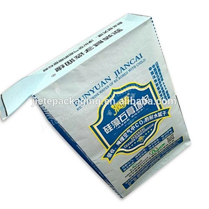 Moistureproof plastic square bottom stand up pp woven cement bag for wall putty powder,ceramic tile adhesive