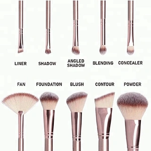 Private Label 10pcs Makeup Brush Set With Makeup Sponge Brush Cleaning Pad