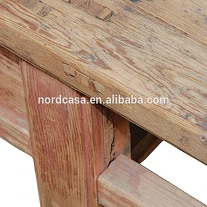 Vintage recycle wood outdoor seating bench