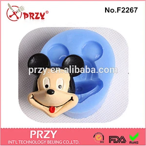 2015 hotsale food grade cake decor silicone mickey mold