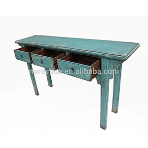 wholesale high glossy recycle pine wood shanny chinese antique style console table