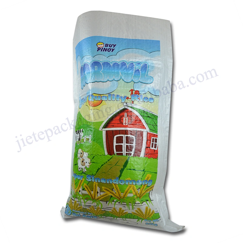 High quality 50kg white plastic laminated pp woven empty rice bags for sale