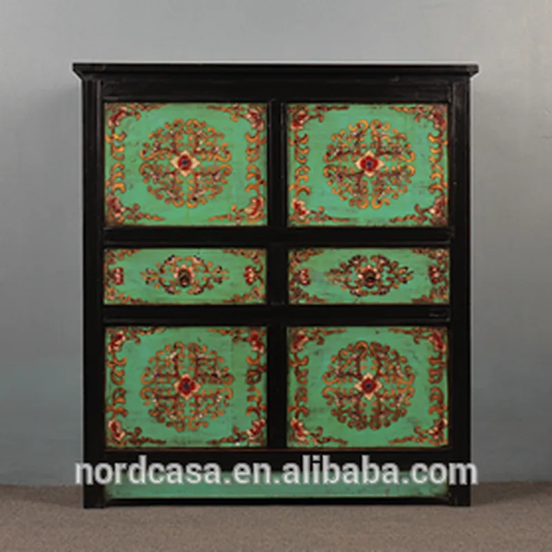 Chinese Antique furniture solid wood painted sideboard cabinet