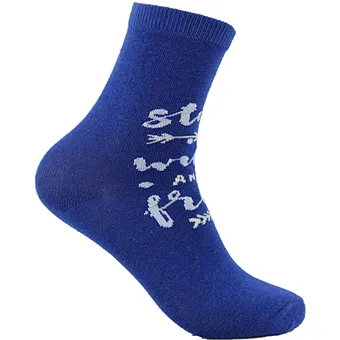 Cotton embroidery free terry sport socks