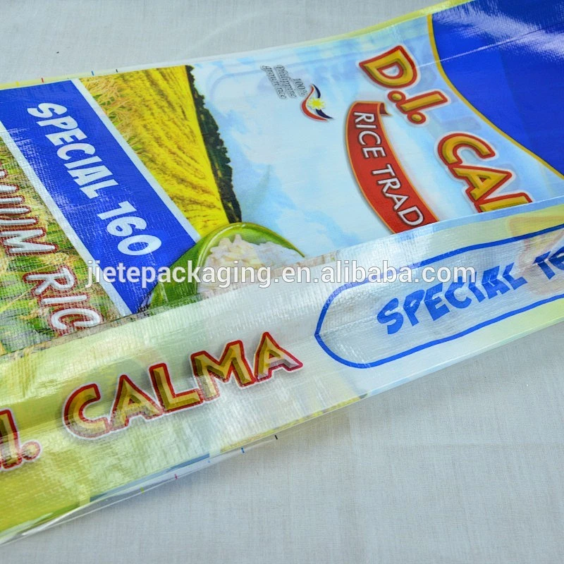 Eco friendly custom photo printing plastic pp polypropylene woven bags for rice