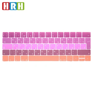 Silicone Rainbow Keyboard Cover for macbook russian keyboard skin For macbook touch bar a1706 keyboard