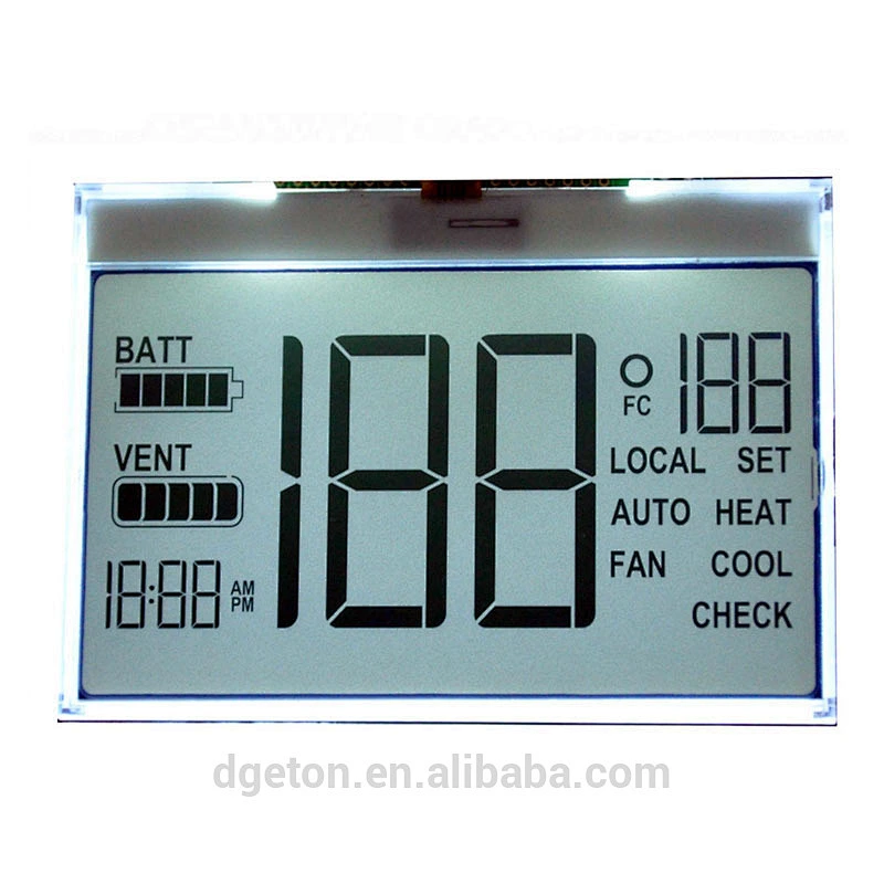 High quality 7 segment Custom OEM meter LCD display for water heater