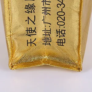 Custom gold belt with a non-woven shopping bag