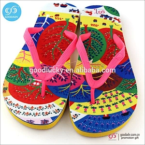 Men's flip flop Retro oil painting personalized men footwear sandal shoes China styles