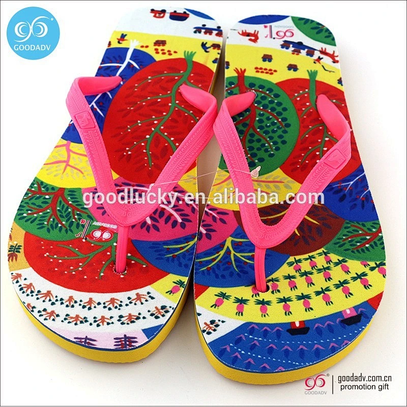 Men's flip flop Retro oil painting personalized men footwear sandal shoes China styles