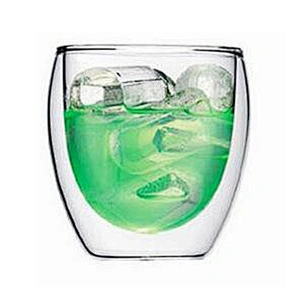 Guangzhou Hand Made 80 ml Water Cup Double Wall Glass Cup Heat Resistance Wine Mug for Party and Home Use