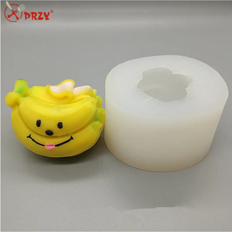 New design cute 3D Cartoon orange fruit soap mould silicone grape banana Soap silicone cake molds