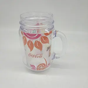 24 OZ Mason Jar Custom Tumbler with Straw and Lid