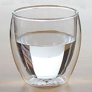 Hot Sell New Design Water Cup Customized Logo Double Wall Glass Cup for Juice Milk Coffee Beer Drinking 250 ml