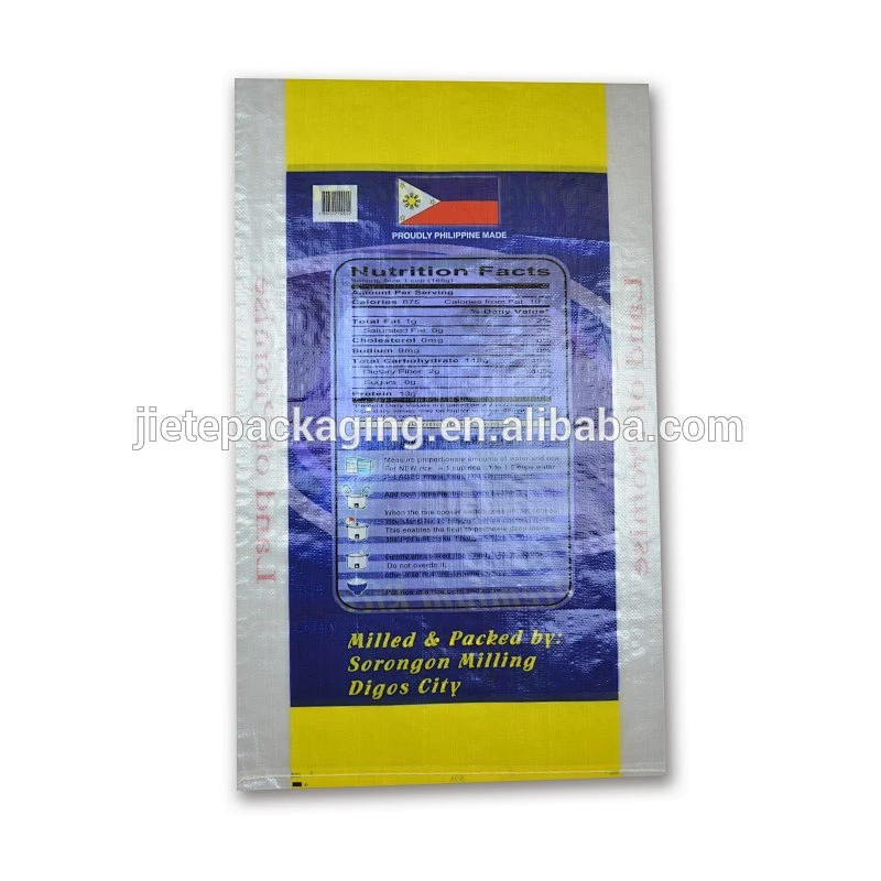 pp woven material bags for rice, flour, grain, agricultural packaging