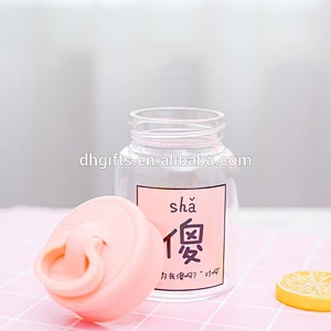 可爱文字玻璃杯