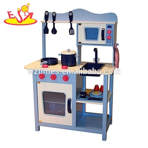 Wholesale customize pink color wooden girl kitchen toy for children W10C045