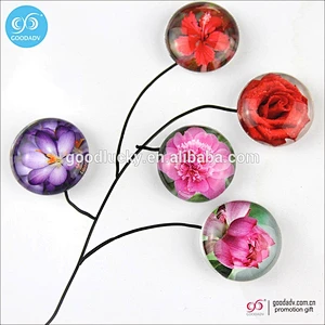 Promotional gifts transparent crystal glass fridge magnet sticker