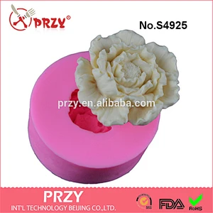 S4925 Peony 3d silicone soap mold silicone molds handmade soap molds