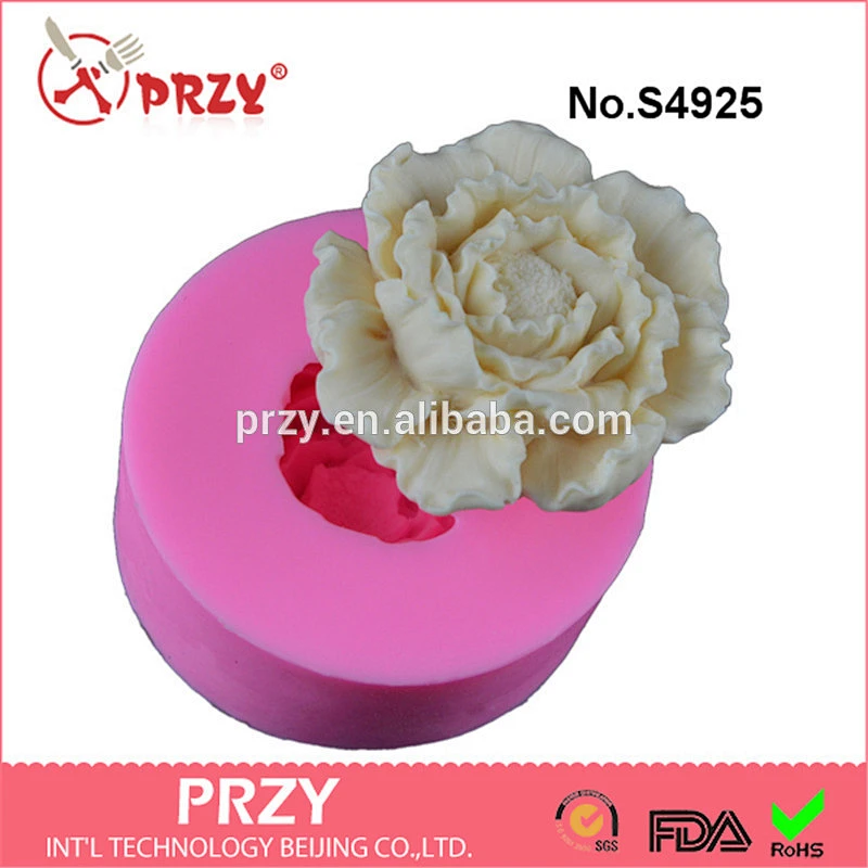 S4925 Peony 3d silicone soap mold silicone molds handmade soap molds