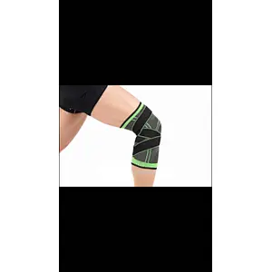 3D knitting knee brace with strip knee support with bandage