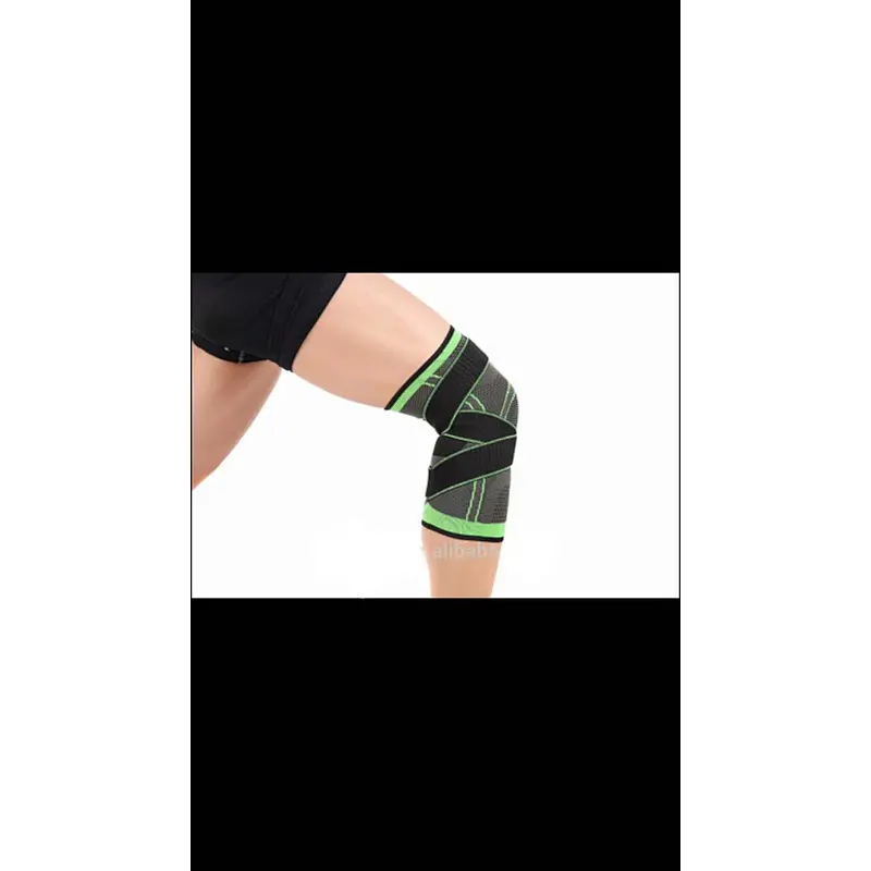 3D knitting knee brace with strip knee support with bandage