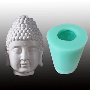 Buddha head Storage pot silicone mold Concrete buddha statue molds for cement Craft