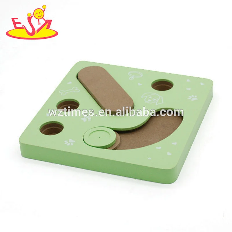 2018 Amazon top seller animal play game toy wooden learning dog toy with high value W06F085