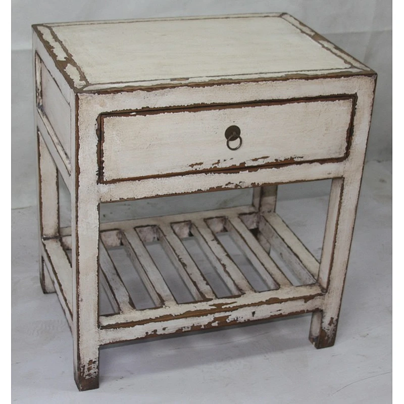 Chinese antique furniture Beijing pine wood red/black/ blue bedside cabinet
