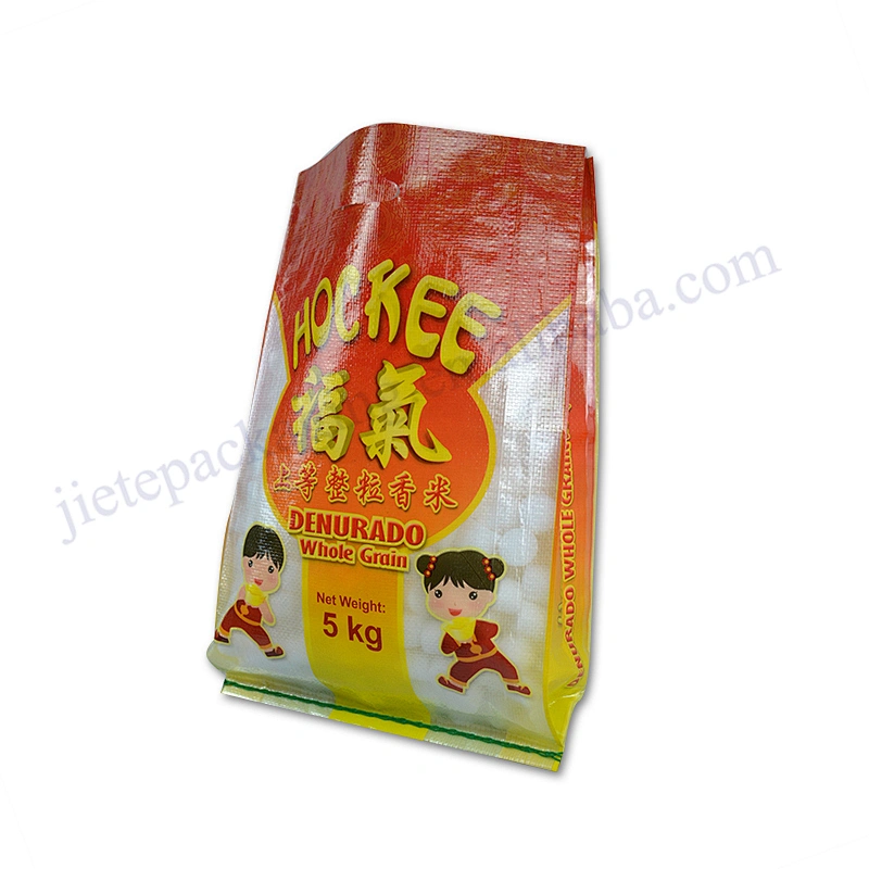 Customized transparent plastic 2kg 5kg 10kg pp woven rice packing bag with pe liner