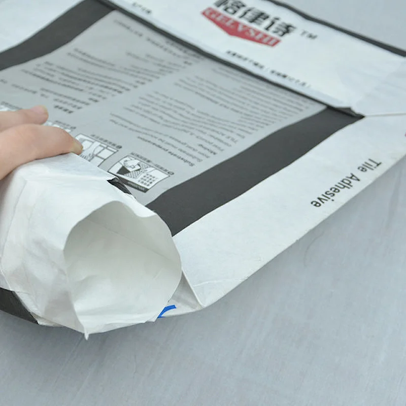 20 kg cube valve mouth paper bag for tile glue, putty powder packaging