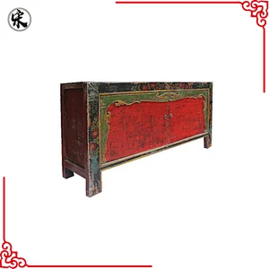 beijing chinese antique rustic wood painted furniture