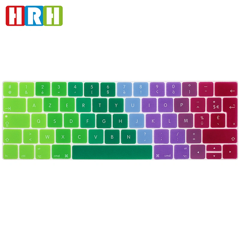 Rainbow French silicone Keyboard skin laptop keyboard cover Laptop skin for MacBook Pro 13 15 Touch Bar EU