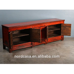 Chinese antique solid wood furniture tv cabinet high Glossy