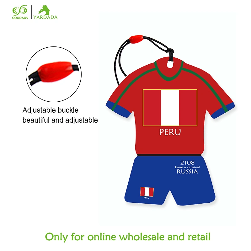 Peru hot sale air freshener, New World Cup shirt shape, a variety of flavors,welcome to order