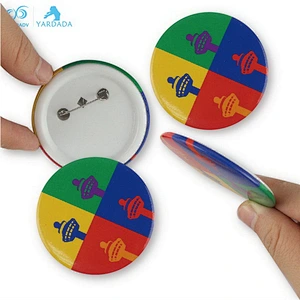 promotion button badge round shape custom printed with logo metal button