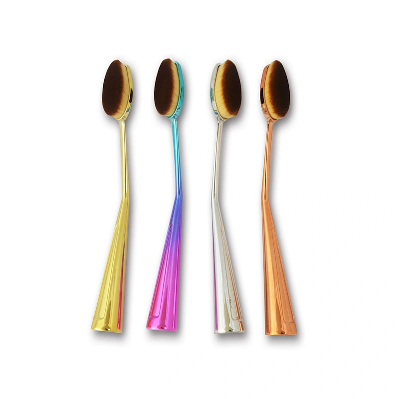 Hot sale custom popular individual cosmetic brush with colored handle