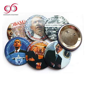 Custom metal pinback pin button 44 56mm pressed tin button badge clip