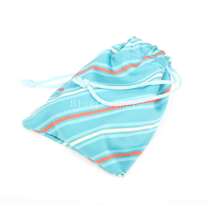 Custom Design Digital Printing Small Drawstring Microfiber Bag For Jewelry