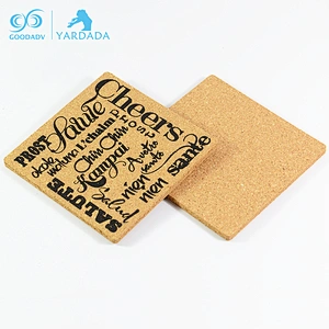2018 hot sale heat proof custom cork wood coasters for drink