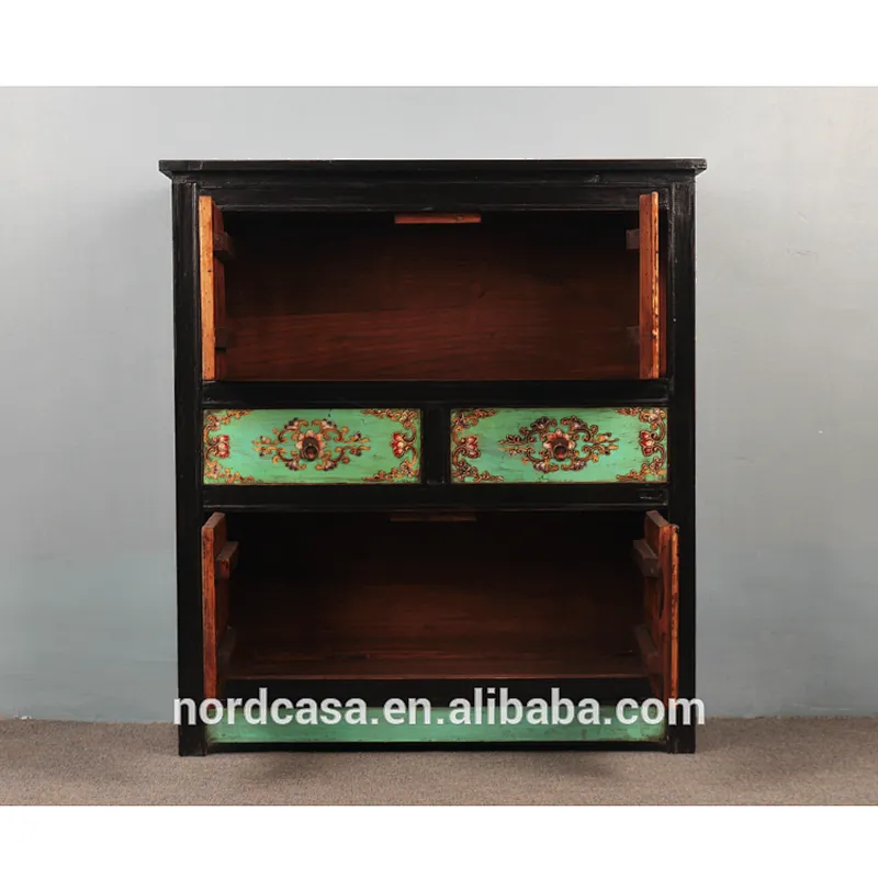 Chinese Antique furniture solid wood painted sideboard cabinet